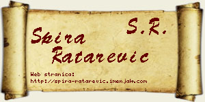 Spira Ratarević vizit kartica